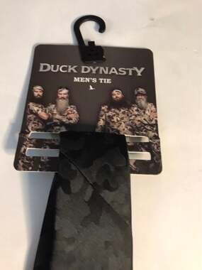 Duck Dynasty Camouflage Happy Face Black Tie Phil Panle Robertson NEW Novelty